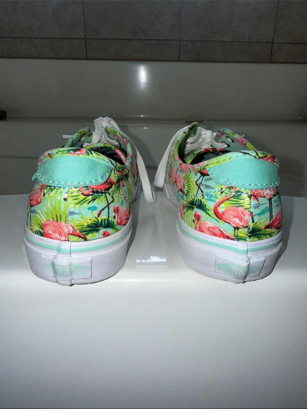 Vans Flamingo Canvas Sneakers - Pink & Green - Picture 3 of 7